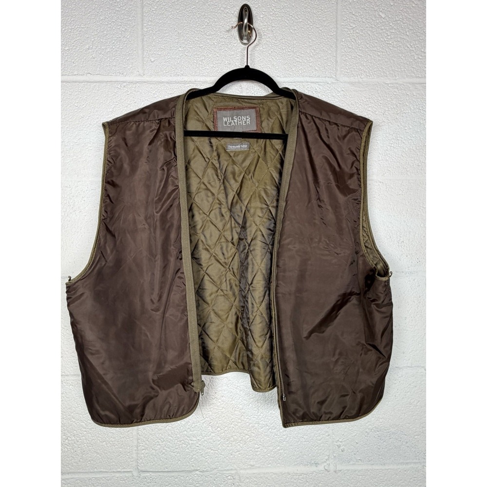 Wilsons Leather XL 3M Thinsulate Zip Out Insulated Vest Jacket Liner Brown